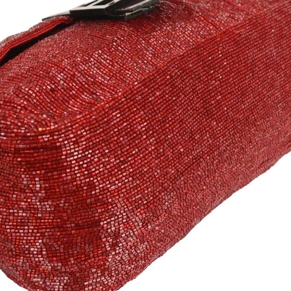 Fendi Red Beaded Mamma Baguette Handbag - Picture 5 of 10